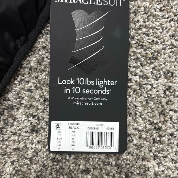 Miraclesuit black Starr one piece bathing suit size 16 C13-13 - Picture 2 of 4